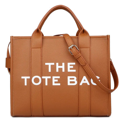 Women'S New Fashionable Tote Bag Simple PU Letter Handbag Casual Large Capacity Crossbody Bag Fashionable Solid Color Tote Bag