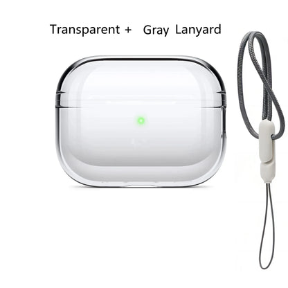 Colorful Transparent Protective Case Cover For Airpods Pro 2 TPU Soft Skin Shockproof Case Designed for Airpods Pro2 Earbuds - Color: Transparent set 1