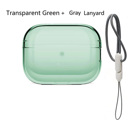 Colorful Transparent Protective Case Cover For Airpods Pro 2 TPU Soft Skin Shockproof Case Designed for Airpods Pro2 Earbuds - Color: Green set 3