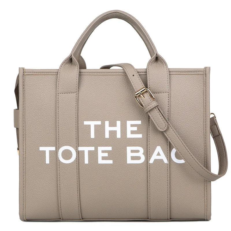 Women'S New Fashionable Tote Bag Simple PU Letter Handbag Casual Large Capacity Crossbody Bag Fashionable Solid Color Tote Bag
