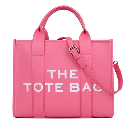 Women'S New Fashionable Tote Bag Simple PU Letter Handbag Casual Large Capacity Crossbody Bag Fashionable Solid Color Tote Bag