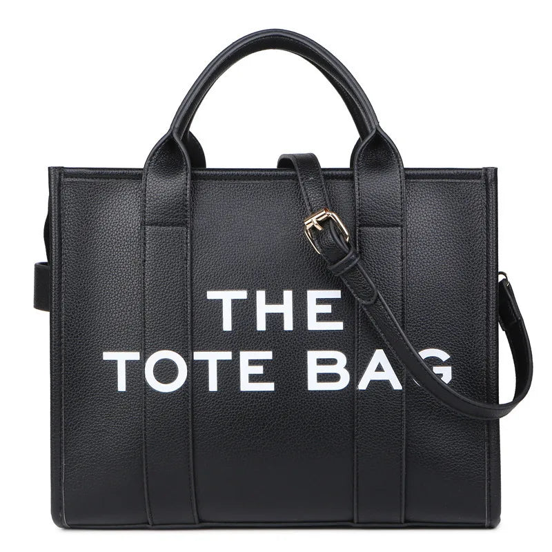 Women'S New Fashionable Tote Bag Simple PU Letter Handbag Casual Large Capacity Crossbody Bag Fashionable Solid Color Tote Bag